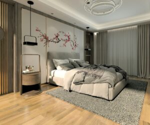 Voorbeeld van een rustige slaapkamer